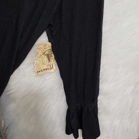 Blouse Charcoal grey plus size embroidered top - Picture 3 of 7